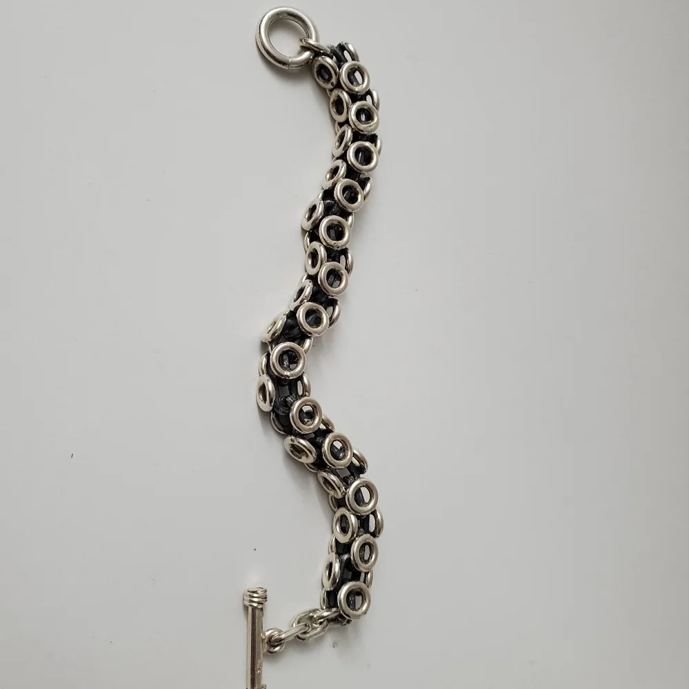 Sterling Silver 925 Circles and Linked Bracelet